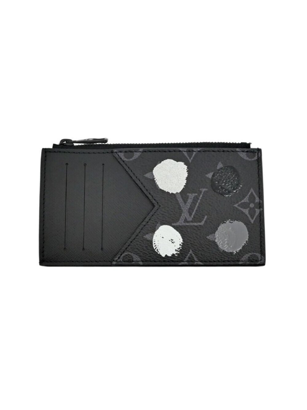 Louis Vuitton Fragment Case Monogram Eclipse LV Yk Yayoi Kusama Black Coin Card